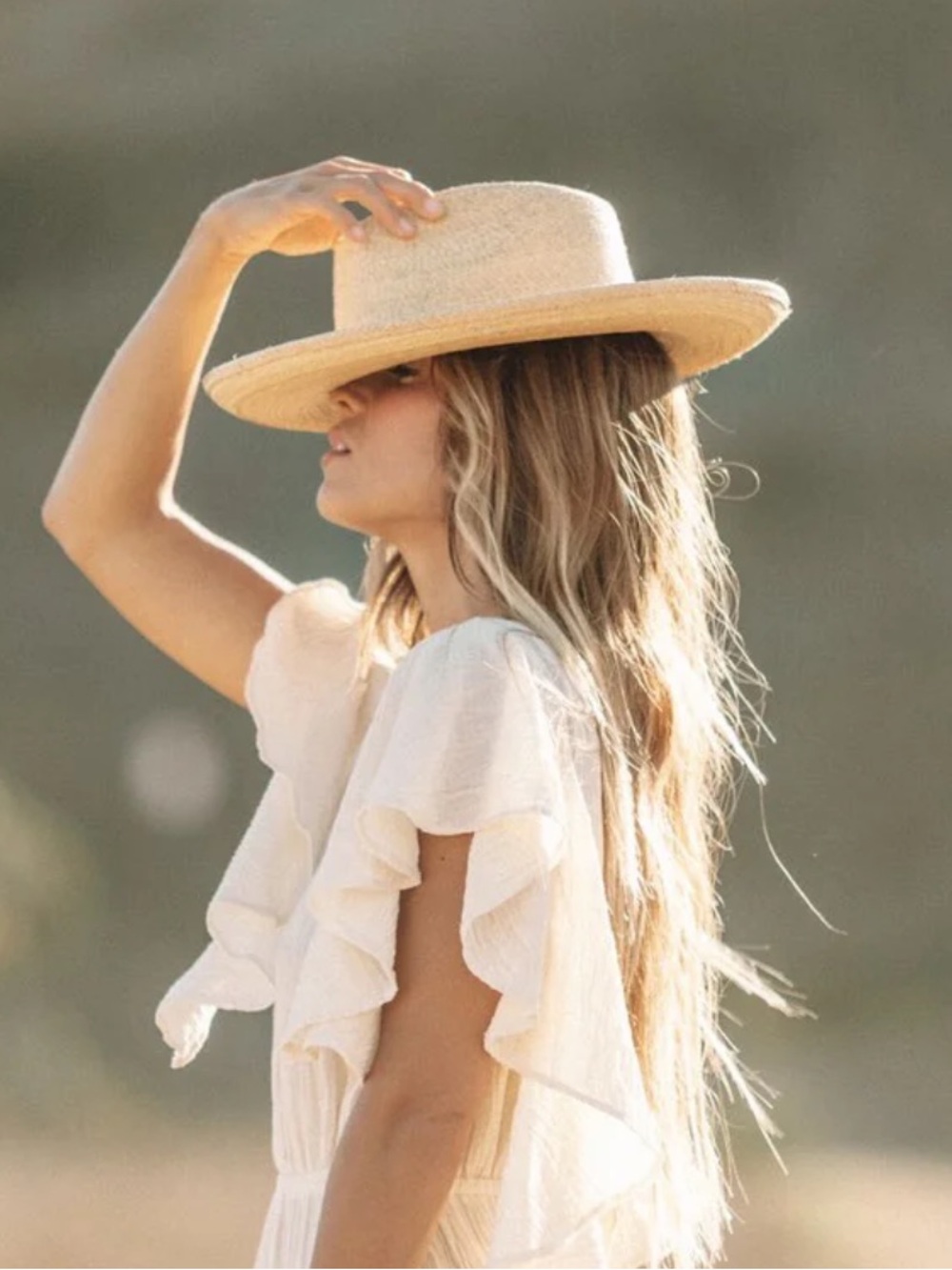 Haus of Trade Suntoasted Pencil Brim Handmade Fine Palm Hat Lack of Color Inspo